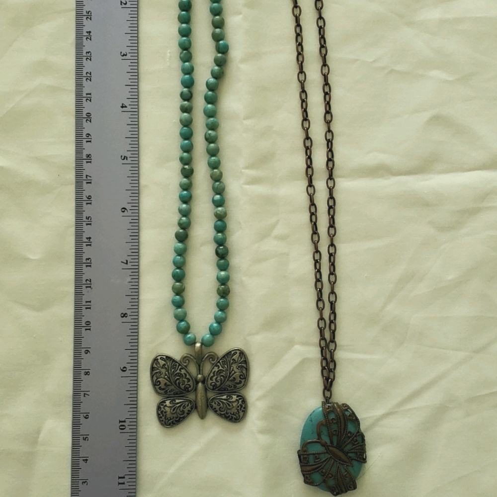2 Butterfly Necklaces
